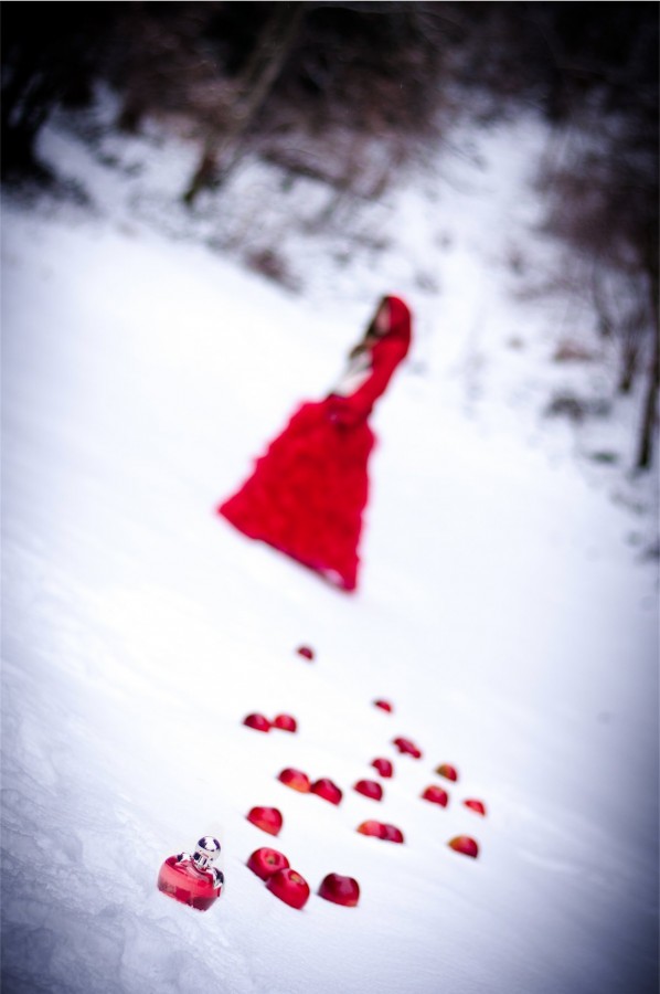 portrait chaperon rouge fantastique féérique imaginaire magique contes mode Photographe grenoble Isere Marie-Cat Photographies