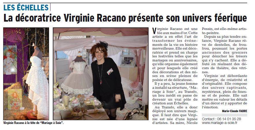Mariage à Soie Article Dauphiné Libéré